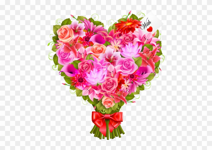 Heart Flower Valentines Day Clip Art - Heart Flower Valentines Day Clip Art #791622