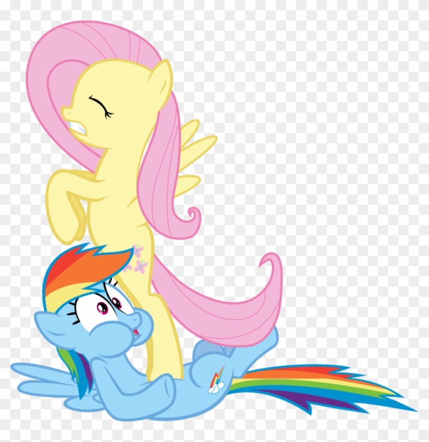 Fluttershy And Rainbow Dash Anime - Rainbow Dash Vs Fluttershy #791734