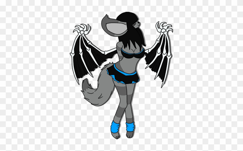 Demon Wolf Bat ^^ Link To Free Line Art - Furry Bat Girl #791798