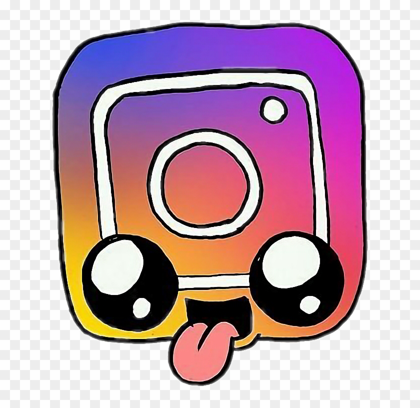 Insta Instagram Instagramlogo Logo Rainbow Blue Purple - Каваи Картинки #791835