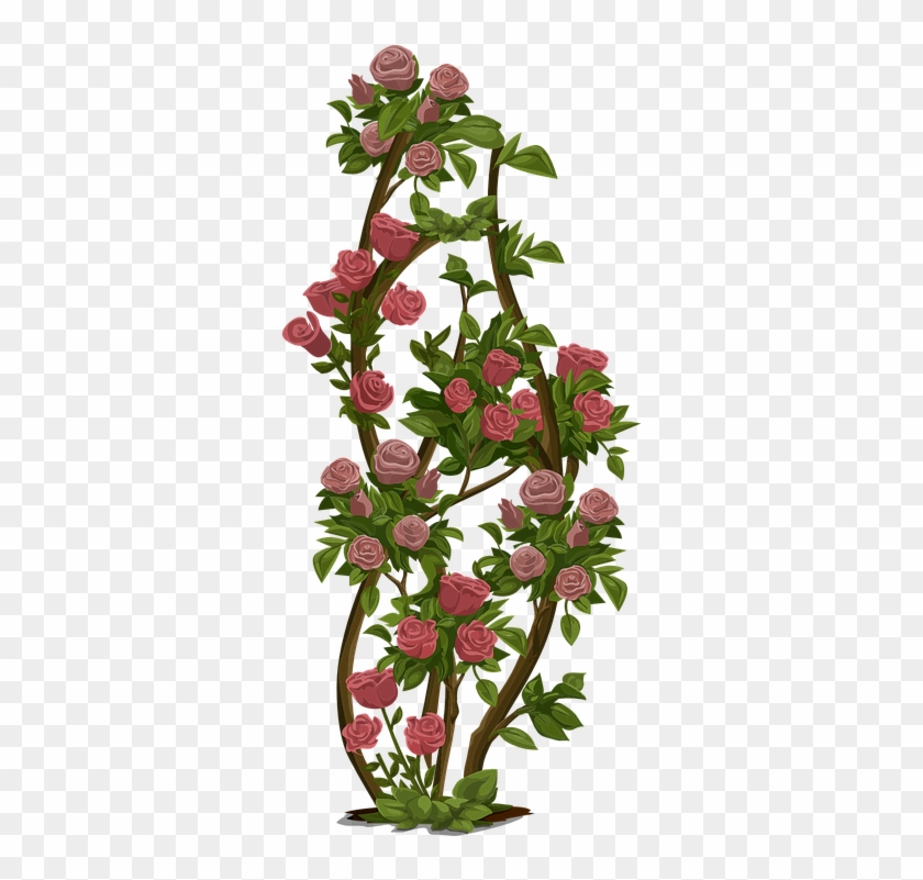 Rose Bush Clipart Rose Garden - Flower Tree Png Hd #791939