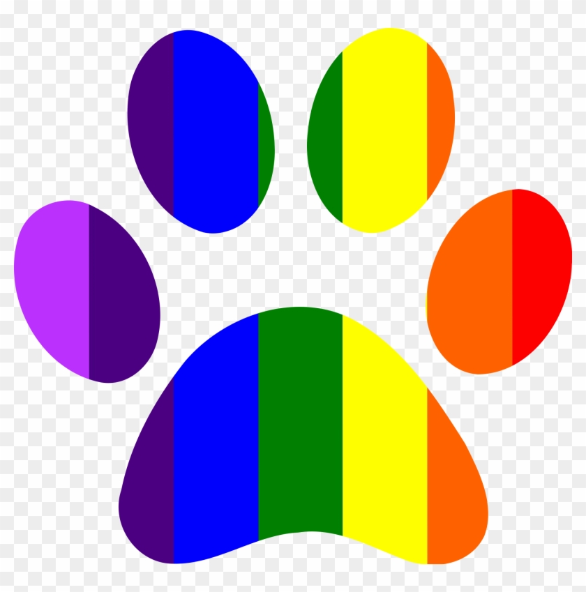 A Rainbowpaw - Rainbow Paw Print Clipart #792018