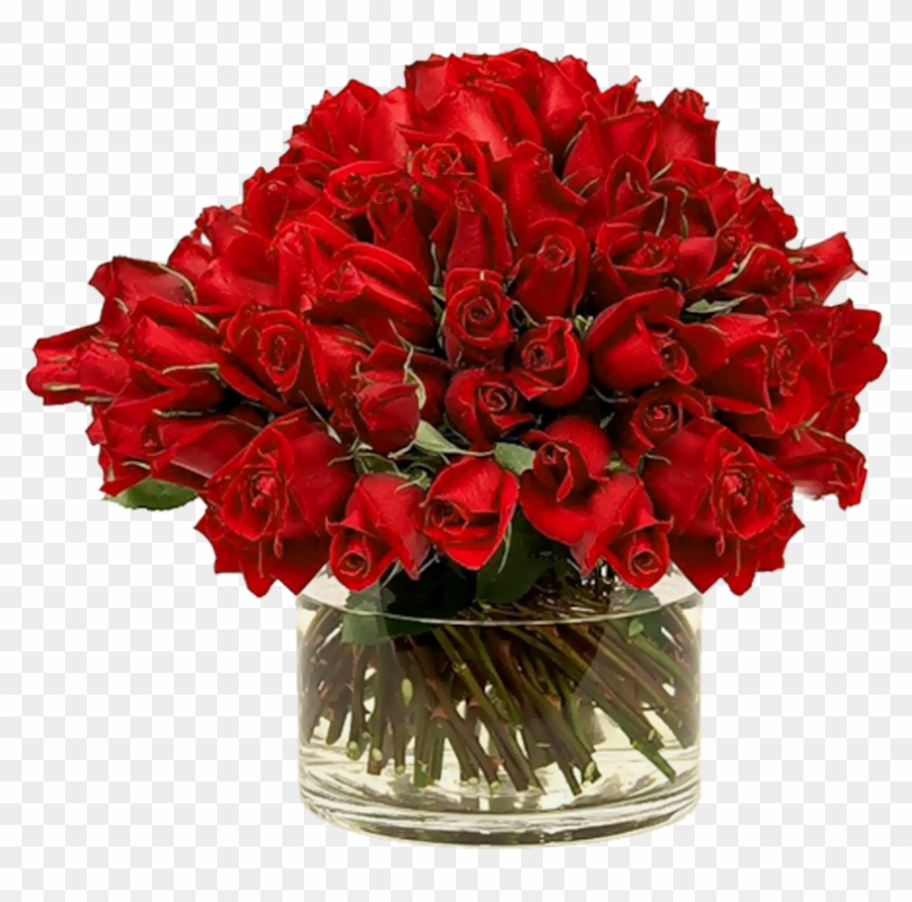 Transparent Red Roses In Vase - Red Flowers In Vase Transparent #792022