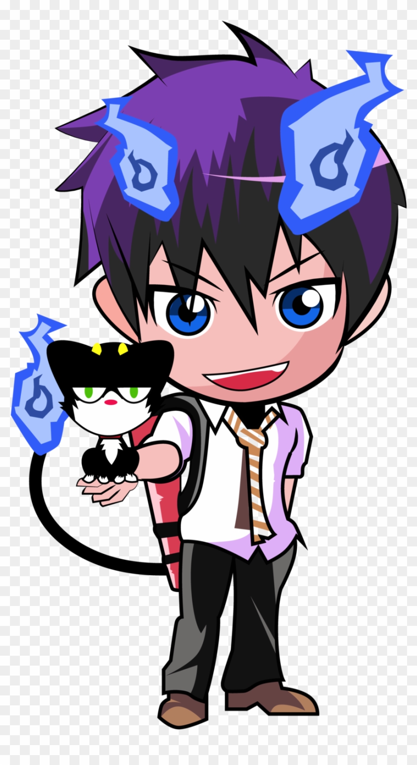 Blue Exorcist Chibi Anime By Rubensonps3 - Anime Chibi Png Blue Hd #792113