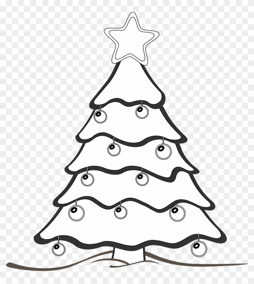 Xmas Tree Clipart Black And White - Draw A Christmas Tree #792189