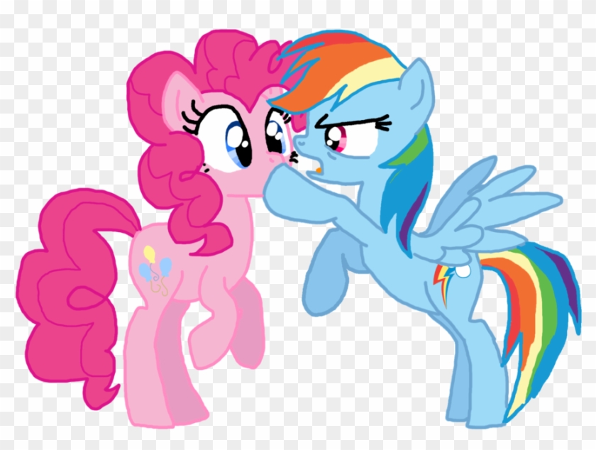 My Little Pony Rainbow Dash And Pinkie Pie Kiss - Pinkie Pie #792217