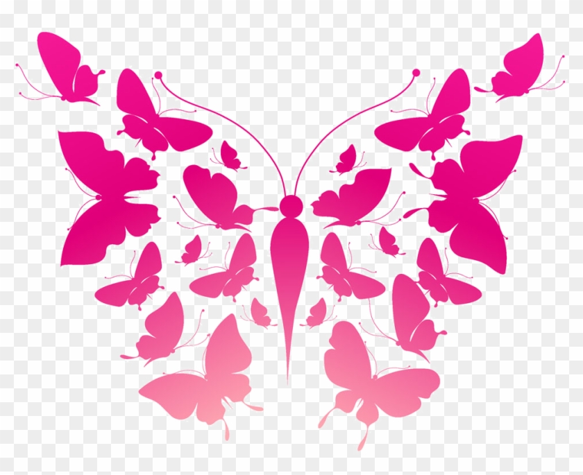Pink Butterfly,vector 1000*1000 Transprent Png Free - Pink Butterfly,vector 1000*1000 Transprent Png Free #792658