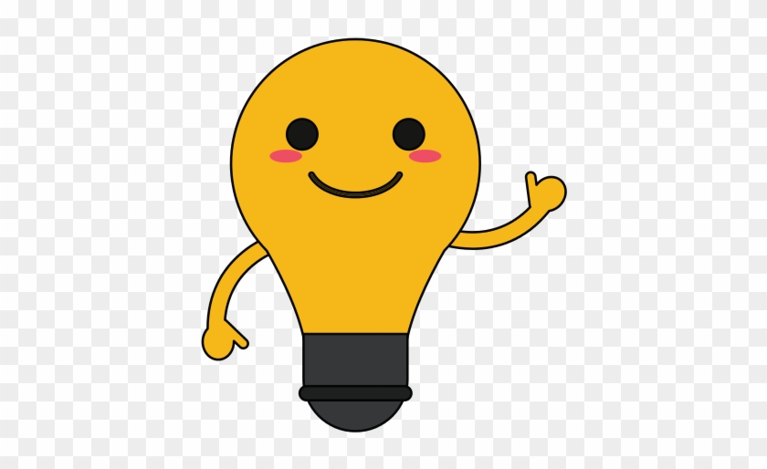 Lightbulb Happy Cartoon Character Waving Hand Icon - Stock Photography #792799