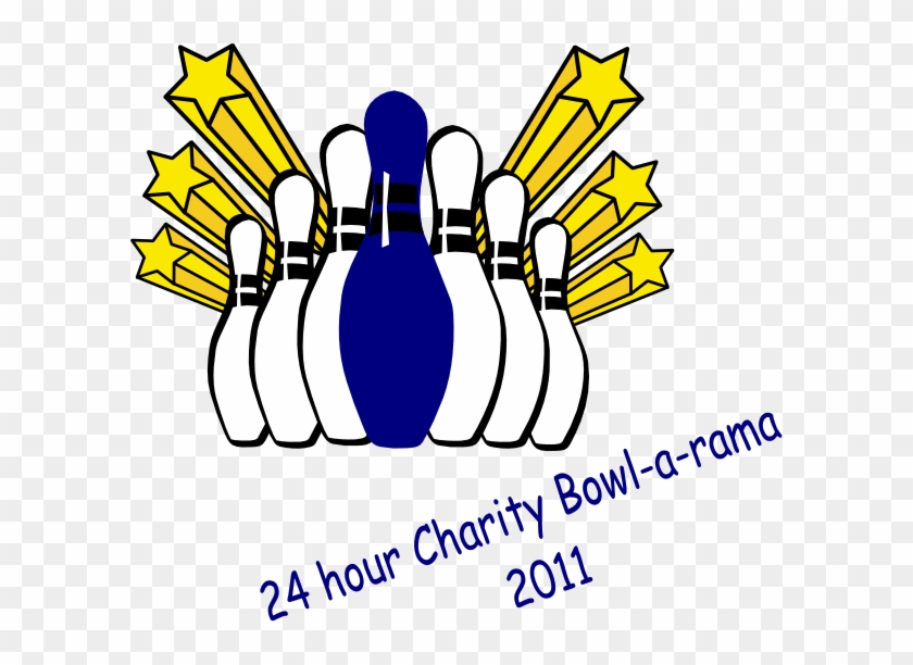 Charity Bowlarama Clip Art At Clker - Bowling Pins And Stars Shower Curtain...
