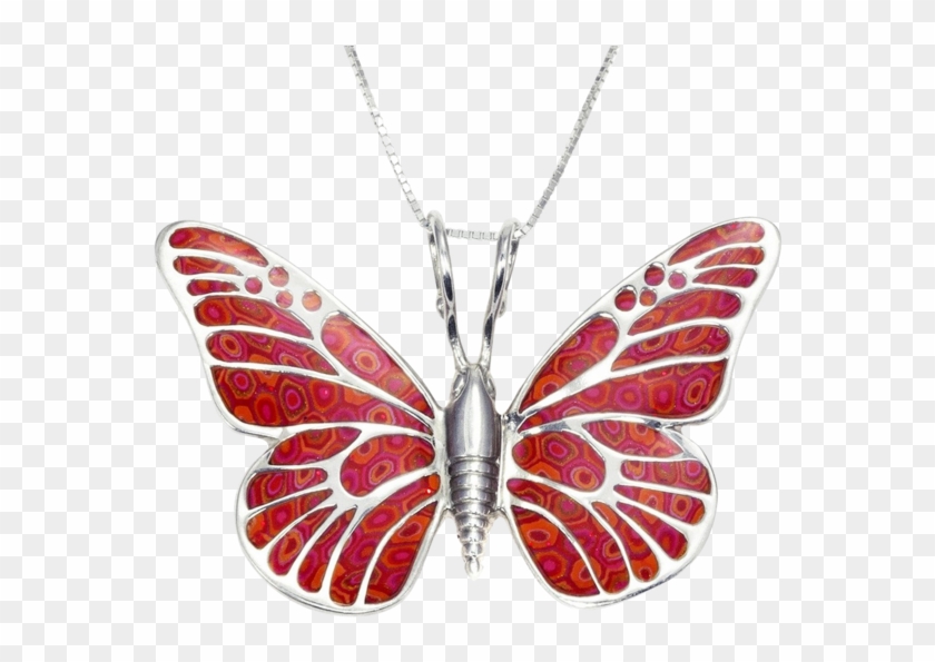 Butterfly Necklace 925 Silver Handmade Polymer Clay - Butterfly Necklace - 925 Sterling Silver Handmade Pendant #793019