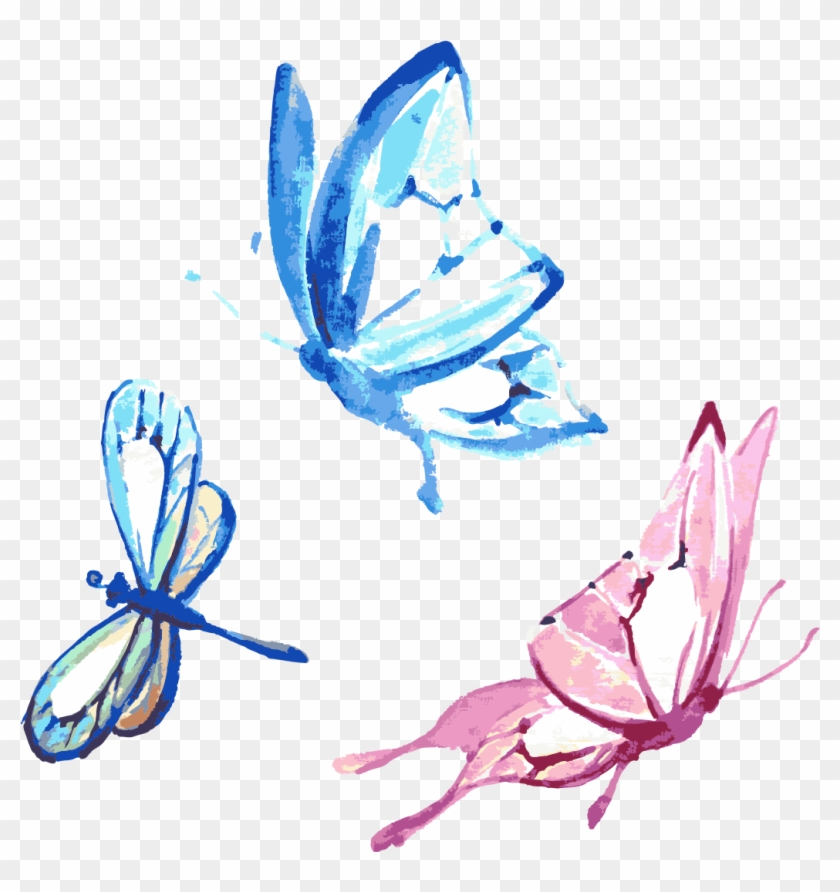 Butterfly Watercolor Painting Drawing - Butterfly Watercolour Vector #793021