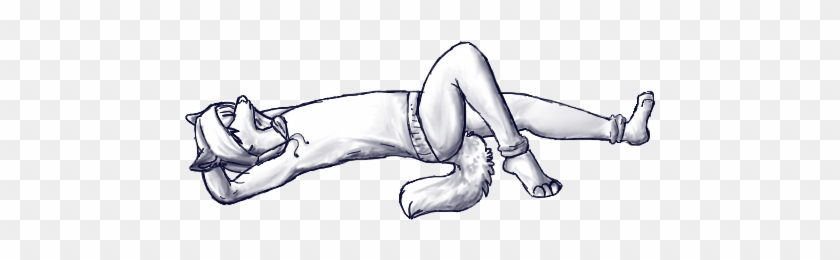 Wolfhome Anthro Lying Pose By Haikubaikuu - Figure Drawing #793126