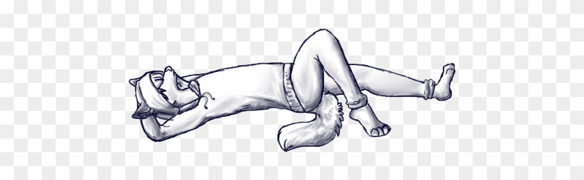 Wolfhome Anthro Lying Pose By Haikubaikuu - Figure Drawing #793126