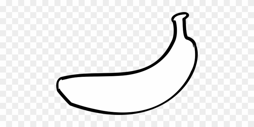 Banana Fruit Outline Banana Banana Banana - Banana White Vector Png #793146