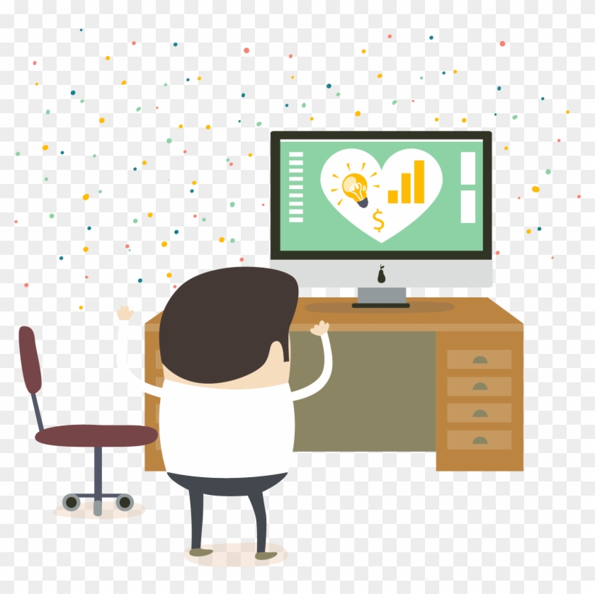 Vector Color Watching Tv Boy - Vector Color Watching Tv Boy #793344