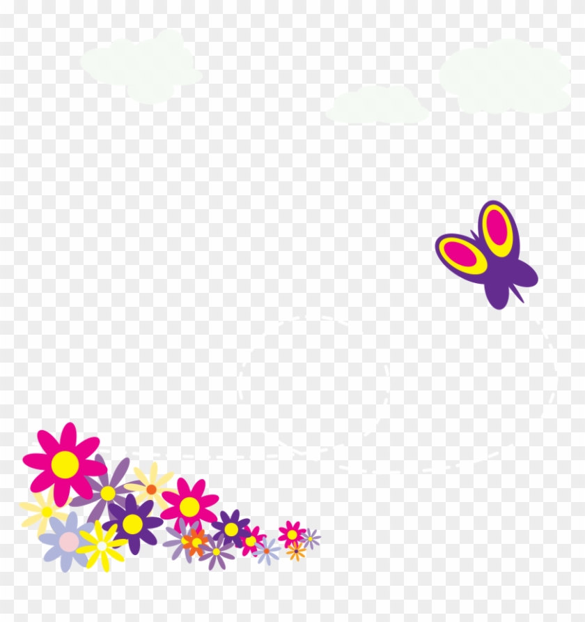 How To Set Use Sweet Colorful Butterfly Svg Vector - Cartoon Flowers And Butterflies #793391