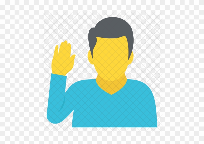 Man Raising Hand Icon - Vector Graphics #793398