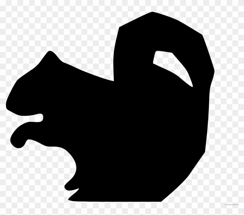 Squirrel Silhouette Animal Free Black White Clipart - Plinking #793456