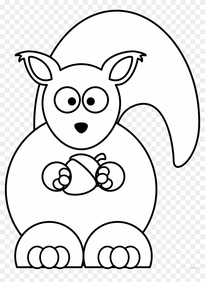 Squirrel Outline Animal Free Black White Clipart Images - Clip Art Black  And White Squirrel - Free Transparent PNG Clipart Images Download