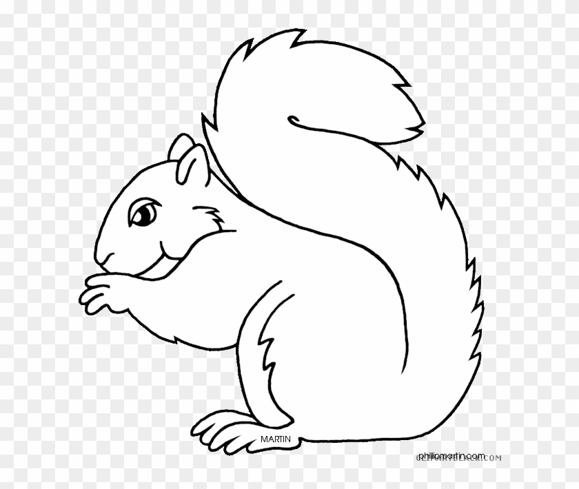 Squirrel Outline Animal Free Black White Clipart Images - Line Art #793542