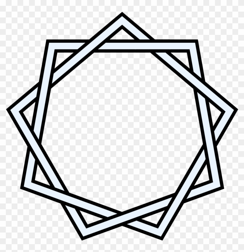 9-2 Star Polygon Interlaced - Mandala Vector #793787