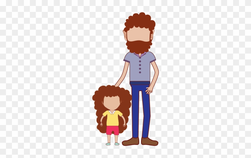 Father With His Daughter Vector - Clothing #793918