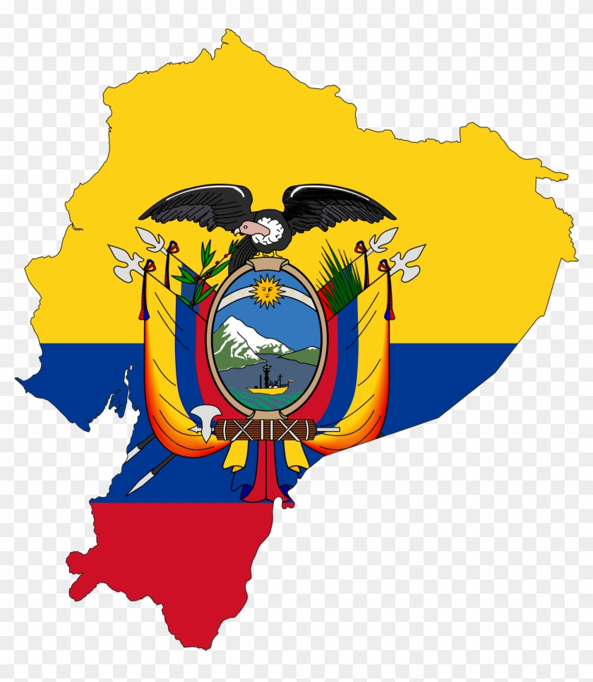 South America - Ecuador Flag Map #794123