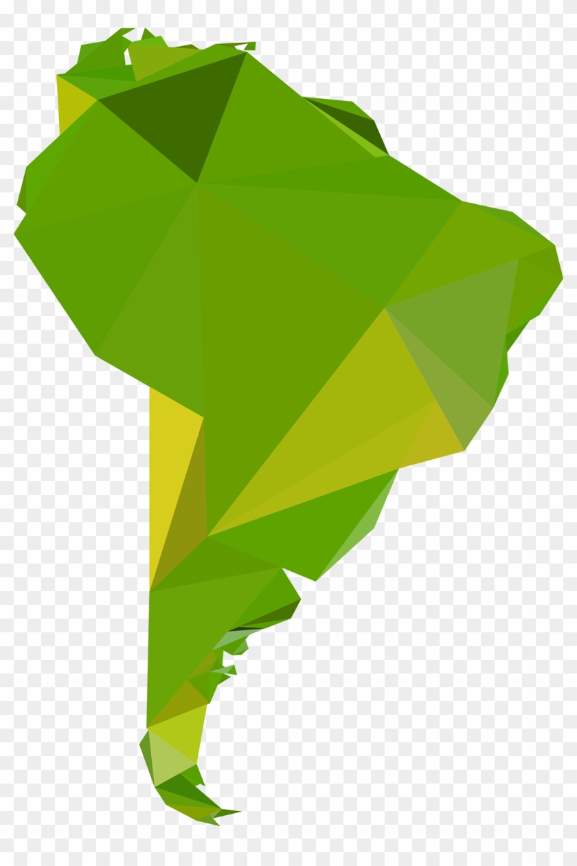 Map Of South America Vector In The Form Of Low Poly - Origami #794134
