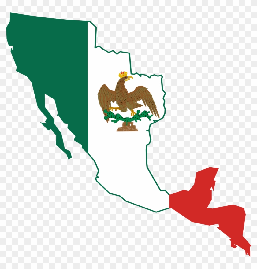 After Events From 1823 1853, Territory Took On Its - First Mexican Empire Flag Map #794256