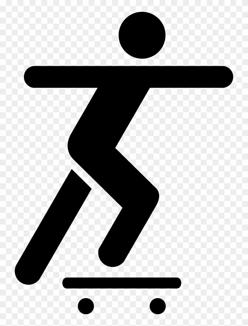 File - Skate Pictogram - Svg - Skateboarding Stick Figure #794263