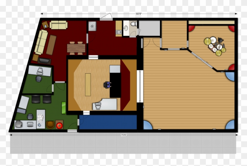 Recording Studio Floors As Tiny House For One Bedroom - Floor Plan #794301