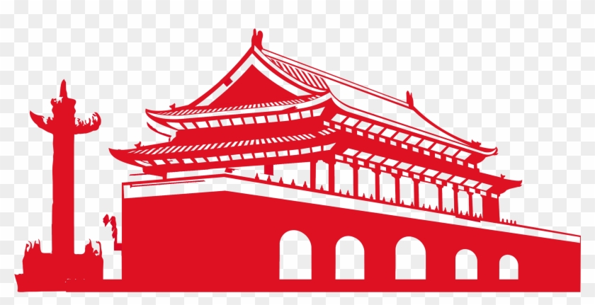 Tiananmen Square Forbidden City Silhouette Papercutting - Tiananmen Square Png #794514