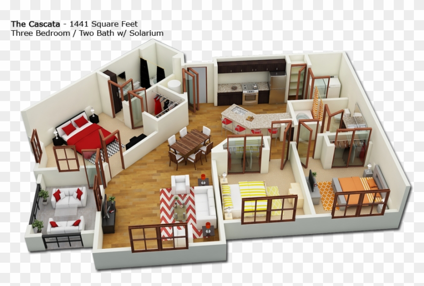 Cascata 3d Floor Plan For Our Luxury Apartment In Orlando - Floor Plan #794518