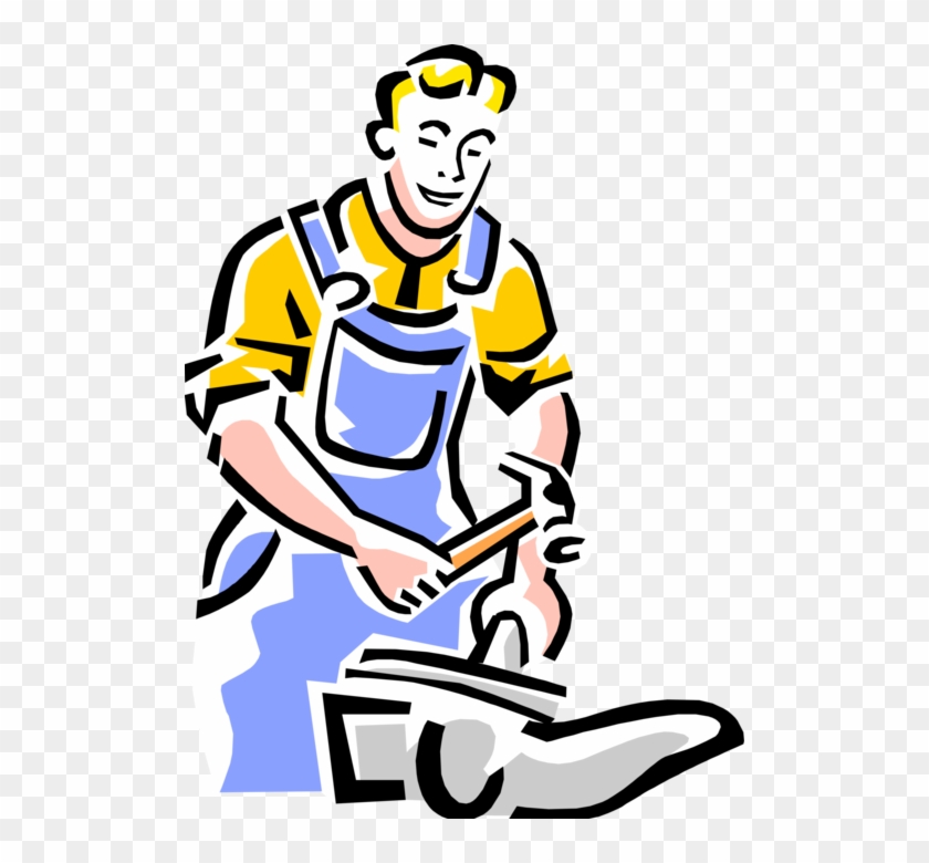 Vector Illustration Of 1950's Vintage Style Handyman - Clip Art #794719