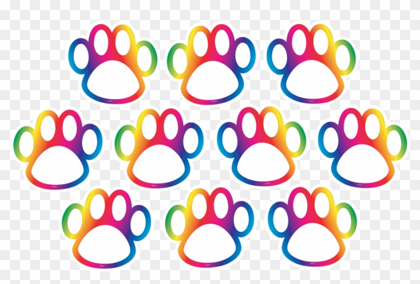 Tcr 5391 Rainbow Paw Prints Cutouts - Rainbow Paw Print #794826