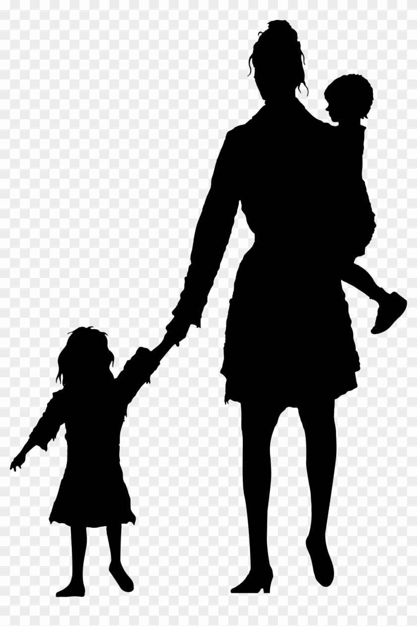 Big Image Child And Mother Silhouette Free Transparent Png Clipart Images Download