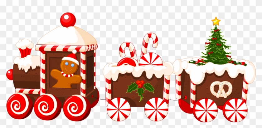 Christmas Train Made Of Gingerbread Vector - Holiday Aisle Christmas Candy Train Shower Curtain #795266