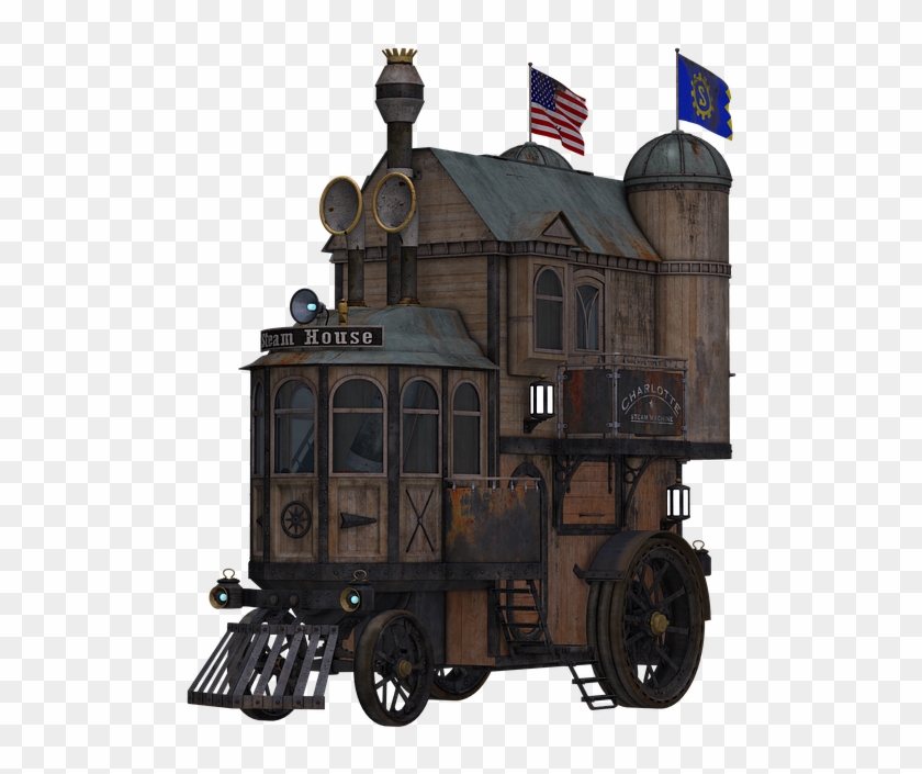 Steampunk Lock Fantasy Home Traveling Home - Steampunk House Train Mugs #795285