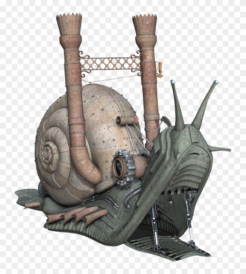 Snail Fantasy Steam Pank Png Image - Surreal Steampunk Snail Throw Blanket #795363