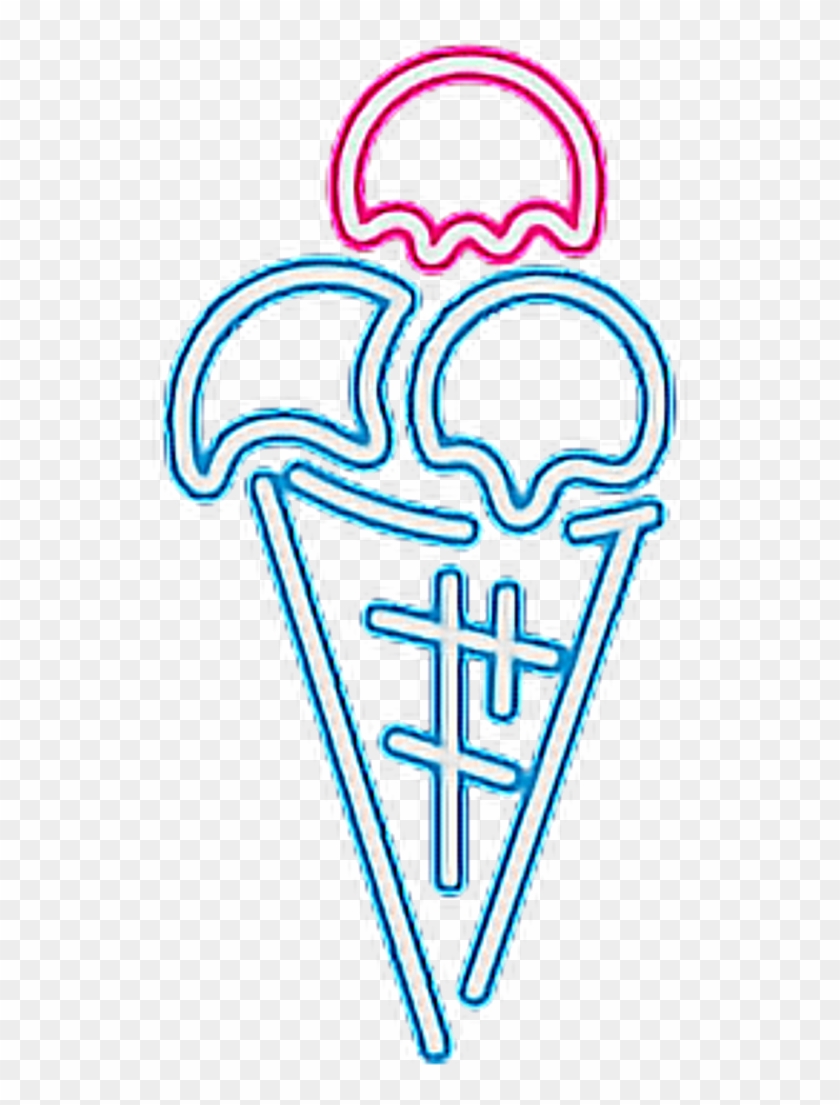 Freetoedit Ftestickers Icecream Neon Light Png Freetoed - Neon Ice Cream Sign Transparent #795426