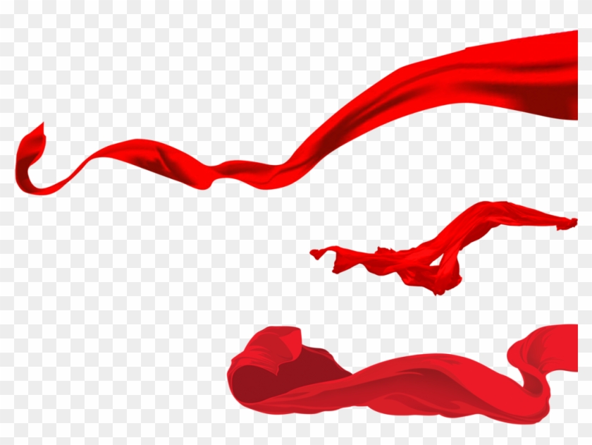 Red Ribbon Silk Clip Art - Red Ribbon Fly #795633