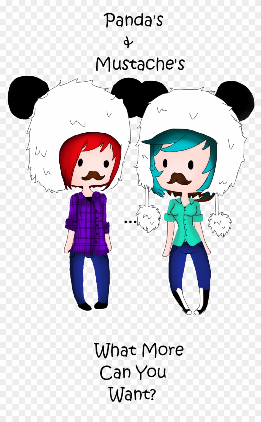 Panda's And Mustache's By Pandiepockets Panda's And - Panda With A Mustache #795686