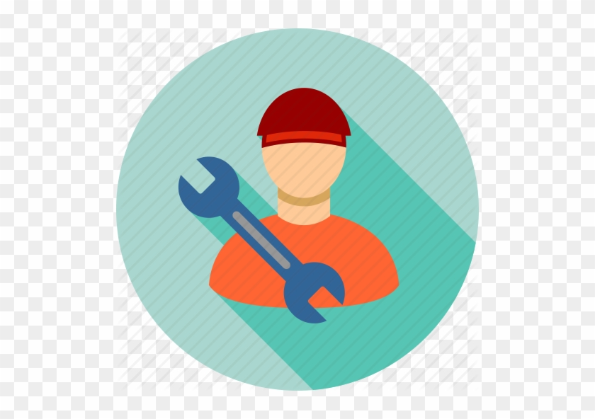 Man And Cog Wheel - Service Man Icon Png #795734