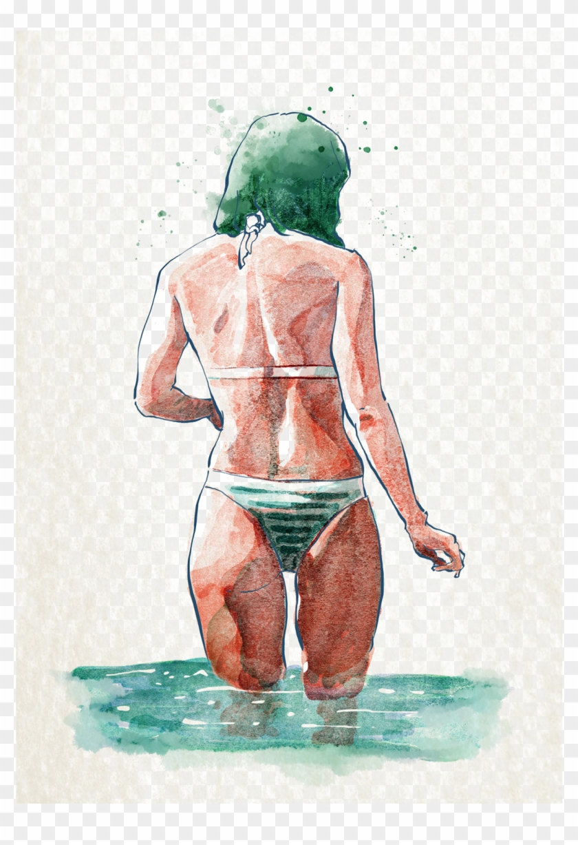 Bikini Watercolor Painting Drawing Illustration - Watercolor Painting #795797