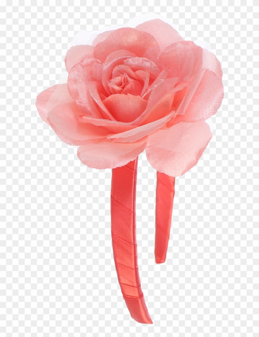 Coral Rose Headband Girls Floral Headpiece - Garden Roses #796031