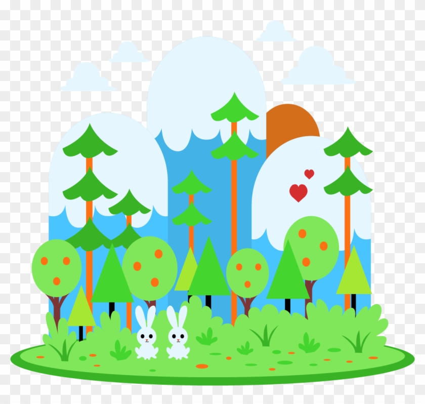 Cute Bunny Forest Scenery 1184*1069 Transprent Png - Cute Bunny Forest Scenery 1184*1069 Transprent Png #796059