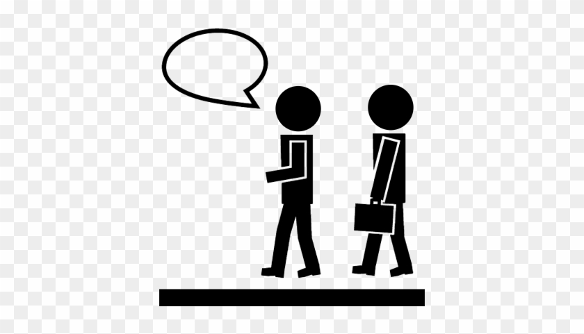 Two Man Walking One Talking And The Other With A Briefcase - Two People Walking Icon #796365