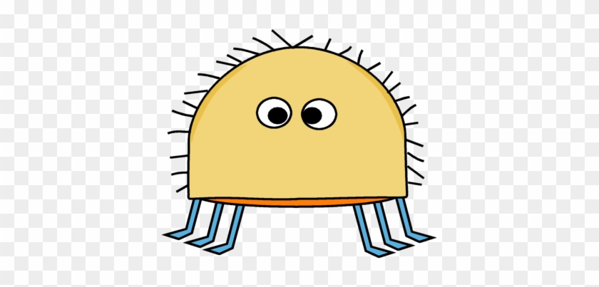 Yellow Hairy Bug Clip Art Image With Googly Eyes - Clip Art #796482