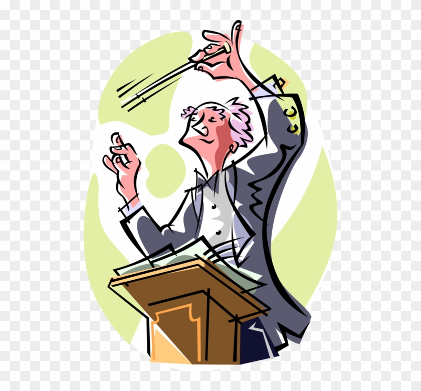 Vector Illustration Of Maestro Conductor Conducting - Дирижер Картинки #796491