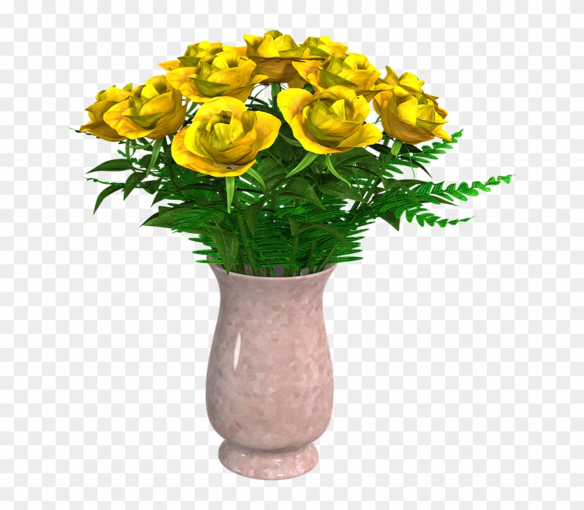 Flowers Bouquet Flower Vase Arrangement Vase - Vaso De Flor Png #796867